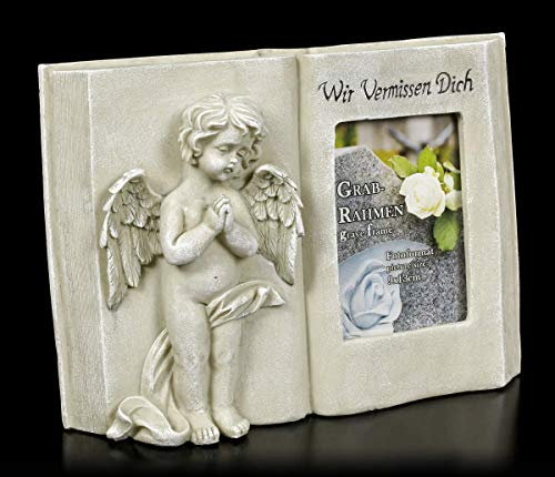 Figuren Shop GmbH - Marco para Fotos de Tumba (Pintado a Mano, 19,5 cm), diseño de ángeles