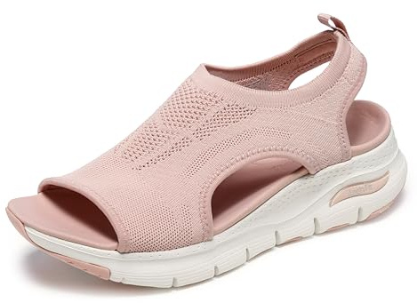 Skechers Arch Fit City Catch dam Sandal, Rodnande stickad, 36 EU
