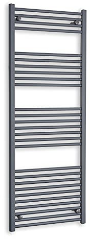 Companyblue 600mm Wide Anthracite Sand Grey Heated Towel Rail Radiator Flat Ladder for Stylish Bathroom (1600mm)