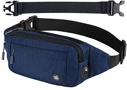 Waterfly Bumbags Waist Fanny Pack Ladies Fashion Bum Bag with Adjustable Belt for Sport Running Hiking Jogging Girls Women Men Navy Blue