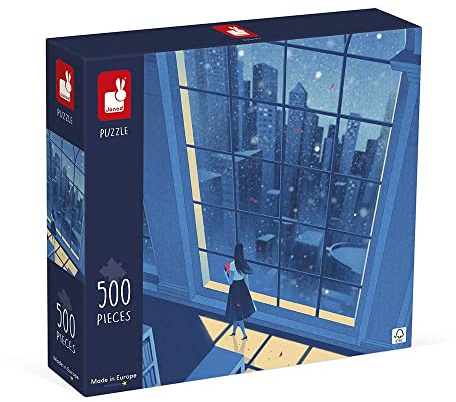 Janod - Puzzle 500 Teile - Die Blaue Nacht - Für Erwachsene Teenager Kinder FSC-Zertifiziert - ab 8 Jahren, J02510