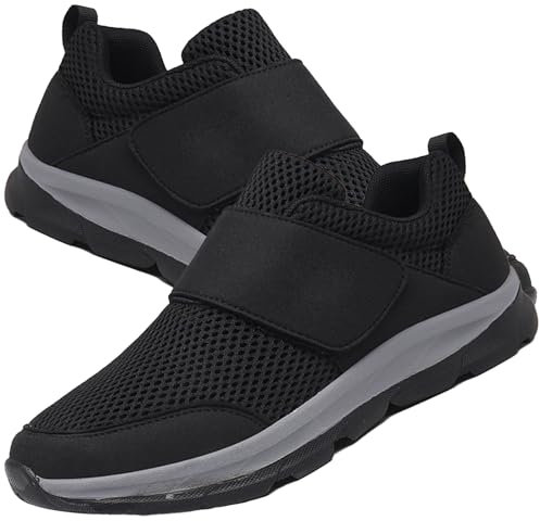 Scarpe da Ginnastica Sportive Scarpe pianta Larga Uomo Scarpe Uomo Pianta Larga Scarpe Sportive Ortopediche Scarpe per Diabetici Donna Chiusura,Nero,38/240mm