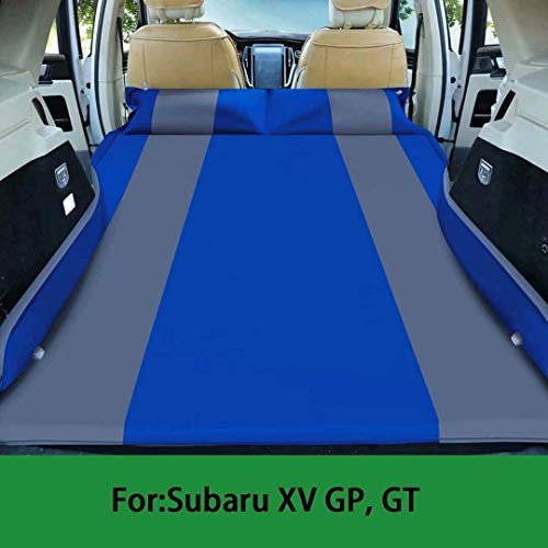 KANBUN SZRWOPLO Universal-Luftmatratze für den Rücksitz von Autos und SUVs, aufblasbar, mit Luftpumpe, tragbares Campingauto, Schlafbett, Oberfläche wasserdicht, auslaufsicher (Farbe: Blau + Grau)