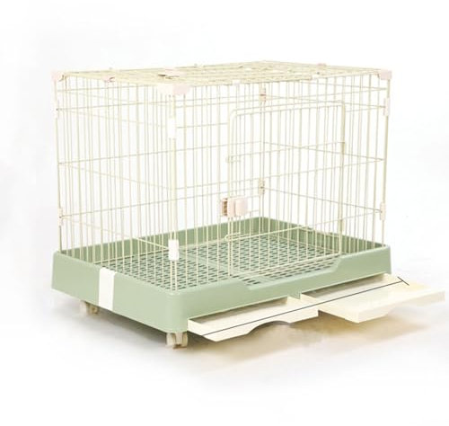 RTTZBOZ Kaninchenkäfig für Drinnen und Draußen, für Frettchen, Chinchillas, Kleintierkäfig, Großer Kaninchenkäfig, Ausziehbares, Auslaufsicheres(Green,99 * 62 * 70cm/39 * 24 * 28in)