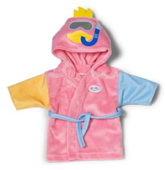 BABY born Bademantel - Mit Enten-Kapuze & verschiedenfarbigen Ärmeln - Hochwertiges Puppenzubehör - Kleidung geeignet für Puppen der Größe 43 cm
