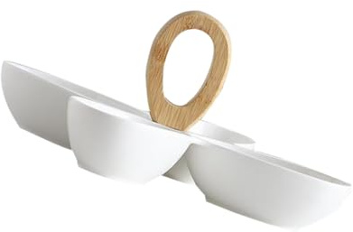 OFFSCH Vassoio da Portata in Ceramica Design Diviso capacità Abbondante in Tema Giapponese per Frutta Snack e Dolci per Tavolo da Pranzo e Regalo di Inaugurazione
