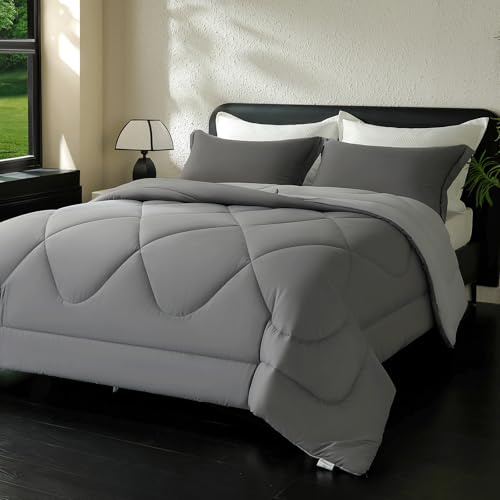 beeweed Bettdecke 155x220 Ganzjahresdecke Wende-Steppdecke Oeko-TEX Zertifiziert 300GSM 4 Jahreszeiten Bettdecken Duvet 155x220cm Weiche Mikrofaser Schlafdecke mit Kissenbezüge