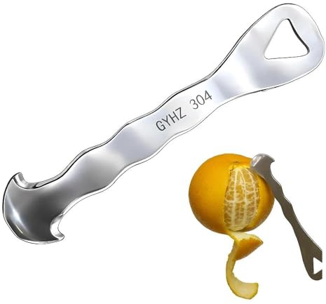 Orange Peeler Tool & Citrus Peeler - 304 Stainless Steel Fruit Peeler for Oranges, Grapefruits, Lemons | Ergonomic Safe Cutter & Easy Skin Remover | Durable Citrus Slicer by GYHZ