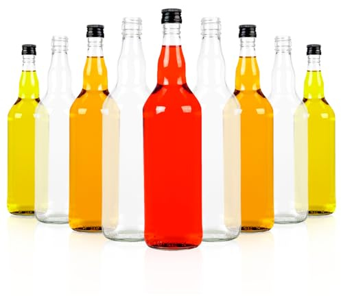 SUPERBUTELKI.PL Lot de 40 bouteilles monopolistiques vides de 700 ml pour vodka, eau-de-vie, jus de fruits, cadeaux avec bouchons, noir (28/18)