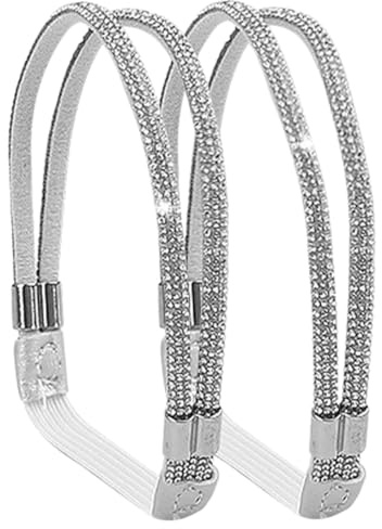 Hemobllo Cinturini per Tacchi Alti Elastico Regolabile e Grigio-Argento Antiscivolo per Donna Accessorio Scarpe Salva Talloni Fibbie