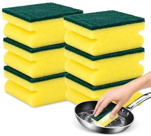 CHEFZOCO Estropajo para fregar, Esponja para Lavar Platos, Esponja para Fregar, Esponja limpieza de cocina, Estropajo Cocina, Esponja Cocina Dos Lados, Estropajo Salvauñas, No Raya, 6 Unidades