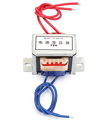 Walfront EI Power Transformator Till 12V AC Transformator, Hel Koppartråd, 12W 50Hz, Vakuumimpregnerad Isolering, för Elektronikreparation Gör-det-själv Lågspänningsbruk