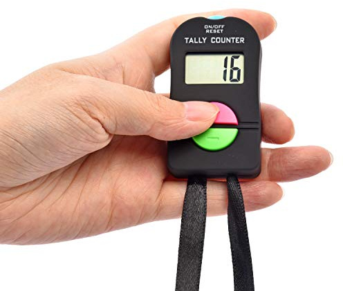Woniutch Electronic Tally Counter/Handheld Number Clicker with Lanyard, 4-Digital,Disc Golf/Baseball Pitch/Bus Driver/Fish/Crochet Row Count (1 Pack)