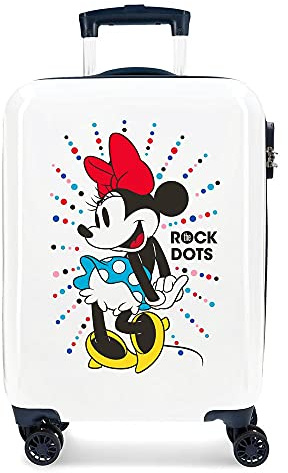 Disney Minnie Magic Kabinenkoffer Weiß 37x55x20 cms Hartschalen ABS Kombinationsschloss 34L 2,6Kgs 4 Doppelräder Handgepäck