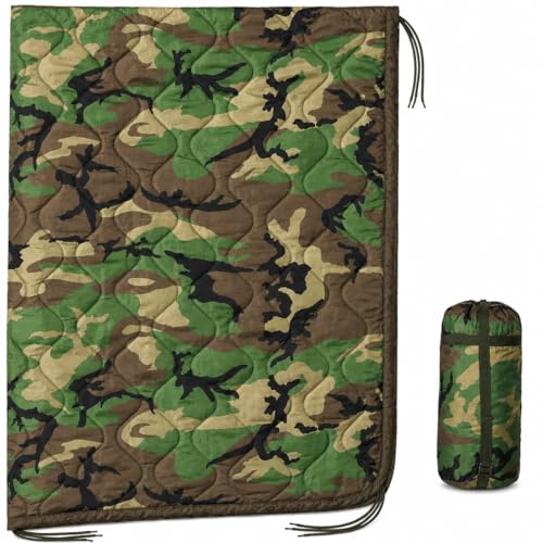 USGI Industries Military Woobie Blanket | Thermal Insulated Camping Blanket, Poncho Liner | Large, Portable, Insulation, Water-Resistant, for Hiking, Survival | Compression Carry Bag
