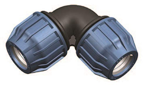 Elysee PP-Fitting, Klemmkupplung, Klemmverbinder - Winkel 90° für PE-Rohr, 32mm, DVGW