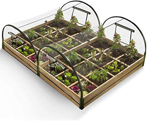 IDMarket - Lote de 2 plazas de huerto 1,15 x 0,80 m, 12 compartimentos + fundas