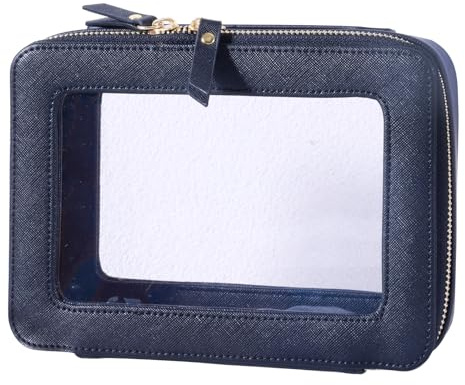 SANHECUN Toiletry bag waterproof cosmetic organizer with handle lagre opening for travelling car organizers(Black)