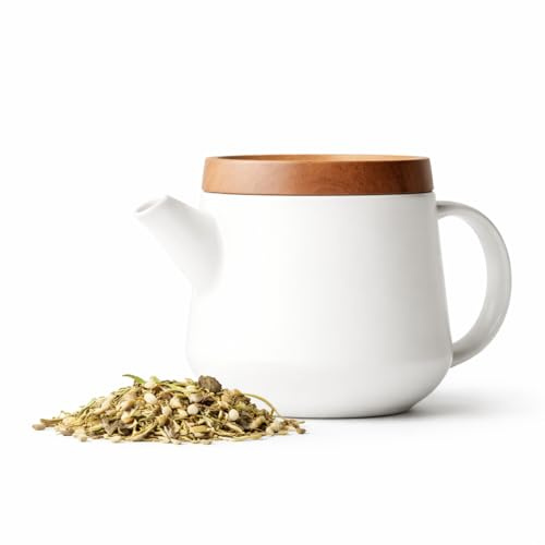 Point-Virgule Teekanne mit Siebeinsatz aus Edelstahl für pures Aroma, weiß, 600ml