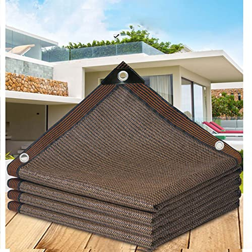 ZHJSHOU Vela Ombreggiante,Tenda da Sole per Esterno, Rete Antigrandine,Telo Ombra da Giardino per Piante Serra,90% Protezione Resistente ai Raggi UV,Colore Del Caffè,5X6m