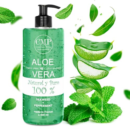 Gel Aloe Vera Jambes, Circulation, Varices, Vergetures, Jambes Légères, Retention d'Eau, Jambes Gonflées, Crème de Massage, Effet Rafraîchissant, Articulations 500 ml