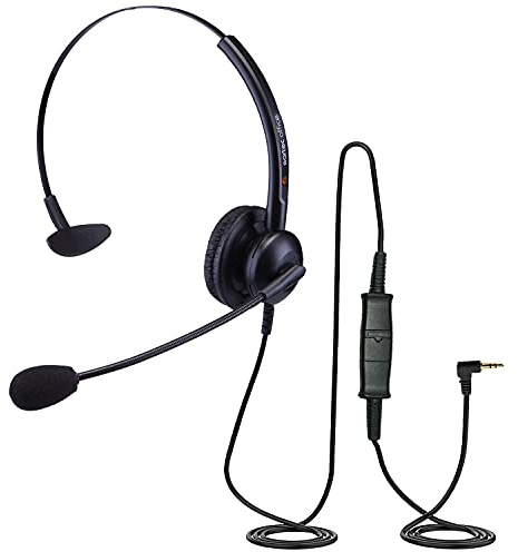 Compatible Headsets for Gigaset Premium 100 HX 300 HX E630A GO E630 HX Handsets Free 2.5 mm Jack Lead HD Sound Home or Office Light Weight EAR308 QD011