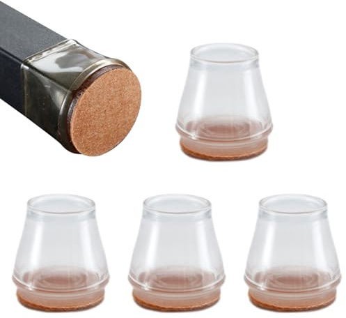 Streysisl Tappi per mobili per pavimenti in legno duro, protezioni per sedie – feltrini per mobili – Fodere in silicone per mobili – Protezione gambe per sedie – 4 pezzi