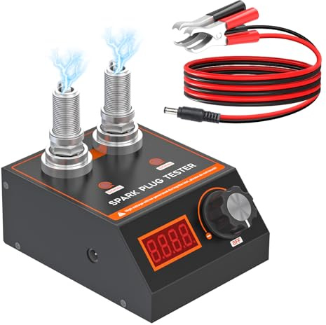 Comprobador de bujías con dos orificios, probador de encendido del motor, frecuencia de trabajo ajustable de 500 a 9000 rpm, probador de bujías para coches y motocicletas de 12 V