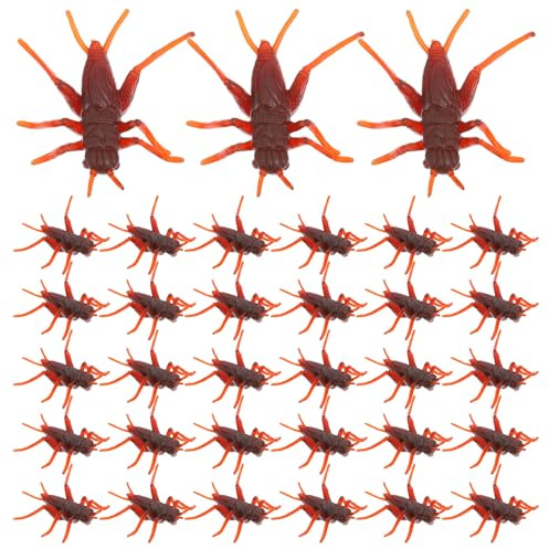 FIXOSHEE 50 Pezzi Mini Grilli in Plastica Realistica per Scherzi di Pesce D’aprile, Giocattoli Divertenti, Accessori per Feste e Spettacoli Teatrali