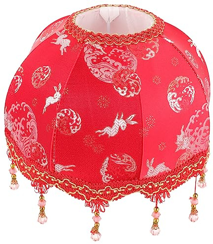 Paralume con nappa vintage a campana rosso a pagoda a conchiglia for lampada da terra decorativo for tavolo