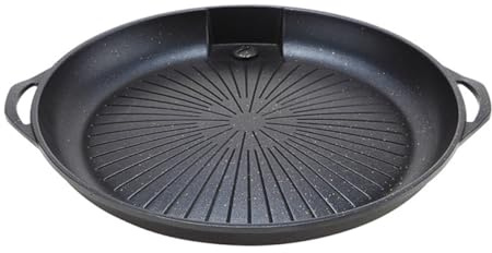 TOYANDONA Placa Portátil de Barbacoa de Piedra Médica Antiadherente Sartén Ligera y Duradera para Asar al Aire con Asas para Fácil Transporte