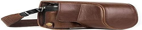 MegaGear Panasonic Lumix DMC-GX85, GX80 mit 12-32mm Objektiv Ever Ready Leder Kamera-Case mit Trageriemen und Batteriezugang Dunkelbraun MG1301