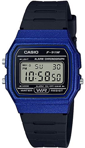 CASIO Unisex Erwachsene Armbanduhr Digital Quarz Harz F-91WM-2AEF