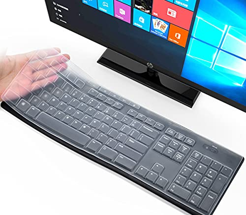imComor Ultradünne Kabellose Tastaturabdeckung für Logitech K200 MK200 K260 MK260 K270 MK270 MK275 MK295, Transparent (US-Layout)