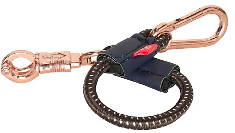 Imperial Riding Elastischer Traileranbinder, mit Panikhaken und Karabiner, 40cm, Walnuss