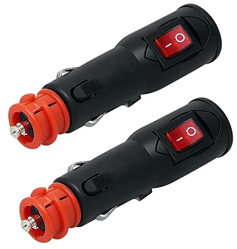 Bmocoen 2 STÜCKE Adapter Anschluss 12V Stecker mit Sicherung und Schalter 20Mm Cig / 12Mm für Euro Fahrzeug Steckdose