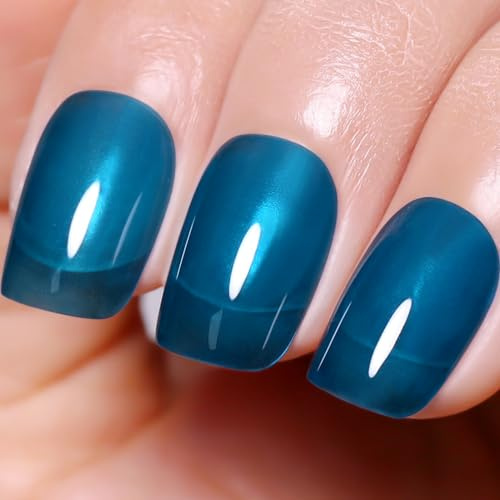 Imtiti Ice Blue Gel Nail Polish, 15 ml Sheer Jelly Ocean Blue Translucent Colour UV/LED Soak Off Gel Polish for DIY Nail Art Manicure at Home, 1 Piece