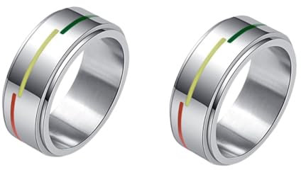 WRITWAA 2St Schmuck Ringe für Regenbogenfahnenschmuck edelstahlringe drehring goldene Ringe Herrenring für Homosexuell Regenbogenring für Schwule