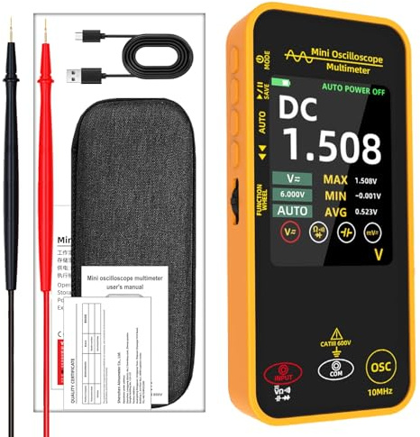 Oscilloscopio digitale palmare da 10 MHz con funzione multimetro Schermo a colori da 3,2 pollici per test di circuiti e progetti fai da te Oscilloscopio Multimetro