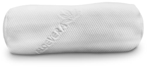 Sleezzz knä- och nackrulle av minnesskum, vit, 40 x 15 cm, med aloe vera-fodral, avtagbar och tvättbar
