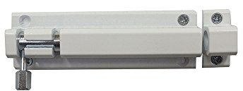 Bolzenriegel Riegel Türriegel Schubriegel Sicherheitsriegel mit befestigter Schlaufe (100 mm Weiss)