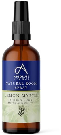 Absolute Aromas Natural Lemon Myrtle Room Spray 30ml with Pure Lemon Myrtle (Backhousia Citriodora) Essential Oil -100% Pure, Natural, Vegan, Undiluted and Cruelty-Free