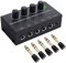 Neoteck 4 Kanäle Kopfhörer Verstärker hochkompakt Stereo-Kopfhörerverstärker mit 5 Stück 6.3mm (1/4 inch) zu 3.5mm (1/8 inch) Adapters und Netzteil