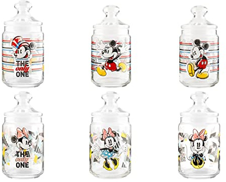 HOMe Barattolo Mickey The Only One In Vetro Decorato Lt 1
