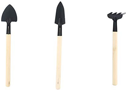 KUANDARMX Très Bien 3 pcs/Ensemble Mini Jardin Pelle Griffe Outil avec poignées en Bois Bricolage Jardin Outils à Main pour des Zones limitées Pots de Fleurs Présent