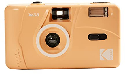 Kodak M38 35 mm filmkamera – fokusfri, kraftfull inbyggd blixt, lätt att använda (grapefrukt)