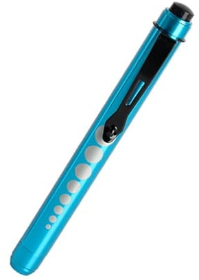 Exeton Diagnostic Penlight Pen Torch Light Reusable LED Penlight with Pupil Gauge for Nurses Doctors with Pocket Clip PL02 (Blue)
