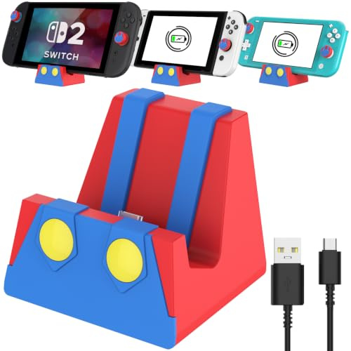 HEIYING Switch Charging Dock for Nintendo Switch/Lite/OLED, Portable Charger Base Stand with Type C Port for Easy Console Charging