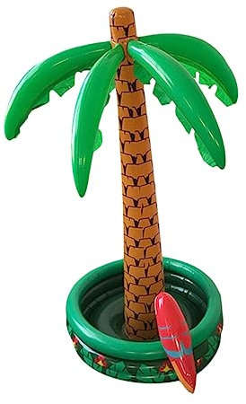 MERRYHAPY Aufblasbarer Kokosnussbaum Eisbehälter PVC Sommer Dekoration Party Deko Poolparty Schwimmtier Zubehör Robuste Qualität