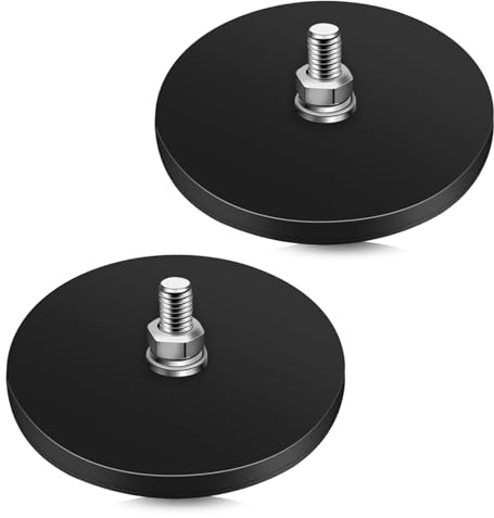 2 StüCk Magnet Gummiert, Magnet mit Gewinde Gummierte Magnete 88 mm für Die Montage Von Lichtsystemen, TüRklingeln Oder Solarlampen